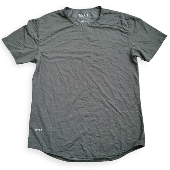 BYLT Basics Other - BYLT Premium Basics Drop Cut Crew Neck Green Geometric Dot Shirt Gym Men Sz L